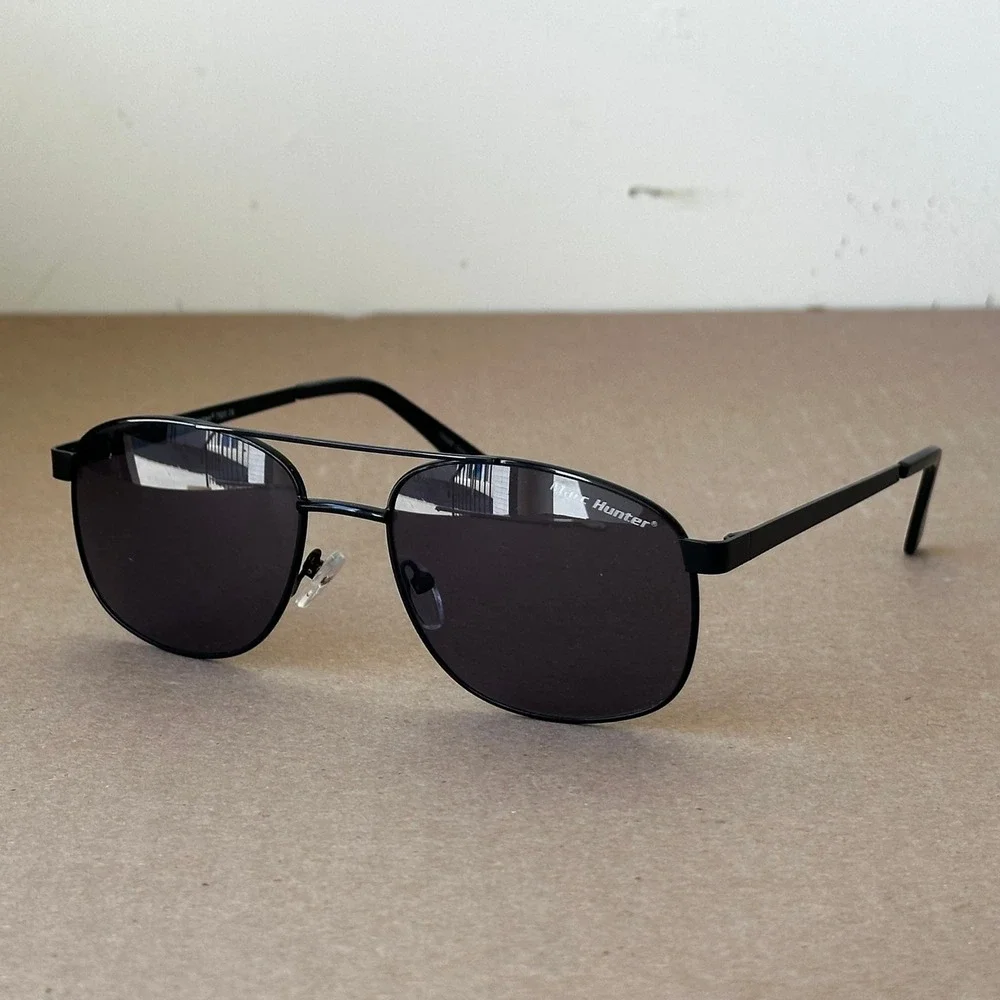 Marc Hunter 7920 Shiny Black Navigator Sunglasses Metal Frame 57/17/145 Mens